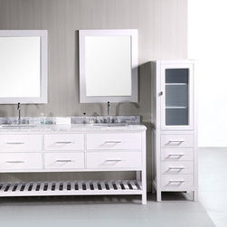 London 72" Double Sink Bathroom Vanity Set in Pearl White - Bathroom Vanities And Sink Consoles
