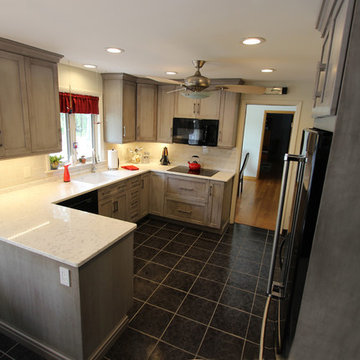 Grey Cabinets with White & Grey Quartz Countertop ~ Novelty, OH