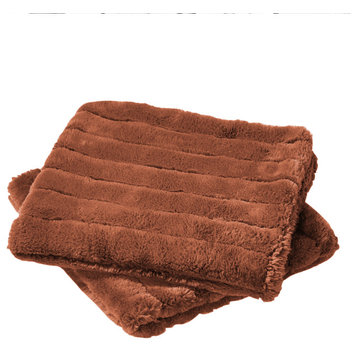 Super Mink Throw Pillow Covers Set of 2, Umber, 14''x26''