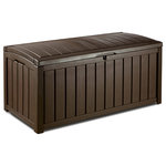 Keter - Keter Glenwood 101 Gallon Brown Plastic Outdoor Patio Storage Deck Box - This outdoor storage box is made out of Keter plastic, which is a polypropylene resin that offers unbeatable durability. This material is prized for its ability to stand up to just about anything. You don't have to worry about denting, peeling or stains, and mold doesn't stand a chance, either. As a result, you can rest assured that this eye-catching box will continue to look amazing from one season to the next. Virtually no maintenance is required, and you never have to worry about repainting it.