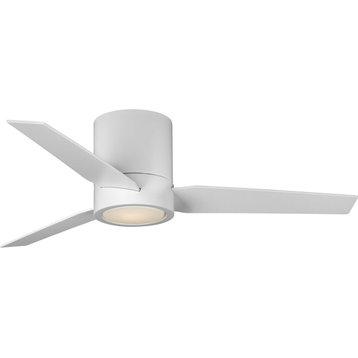Braden 44" Reversible White/Natural Cherry 3-Blade LED Indoor Hugger Ceiling Fan
