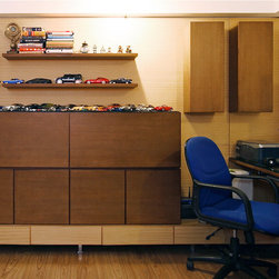 Metaphor | Children's Study Desks with Overhead Storage in Anigre and Chen Chen - Kids Desks And Desk Sets