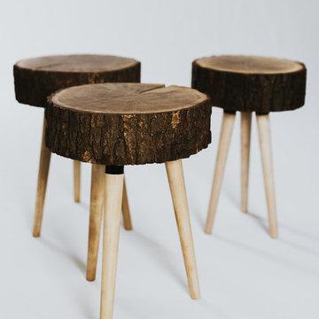 A stool made of wood, oak, YEARS In RINGS collection