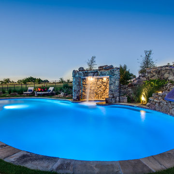 Stone Oasis - Luxury Swimming Pool with Grotto and Slide - Dallas, TX