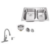 Double Bowl Drop-in Kitchen Sink With Gooseneck Kitchen Faucet