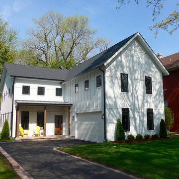 Wilmette, IL New Construction Modern Exterior Remodel White Siding