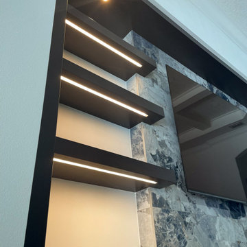Great Room Built In Wall Unit with Hidden Wet Bar