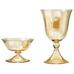 Serene Spaces Living - Serene Spaces Living Luster Amber Bowl - A luster finish adds sheen to these curvy amber vessels.