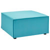 Saybrook Outdoor Patio Upholstered Sectional Sofa Ottoman, Turquoise