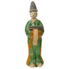 Chinese Green Tri-Color Ceramic Ancient Dressing Art Figure Hws1184