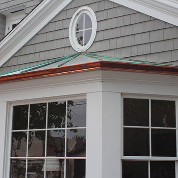 Manhattan Beach Home,Copper K-Style Gutters, Pre-Downspouts