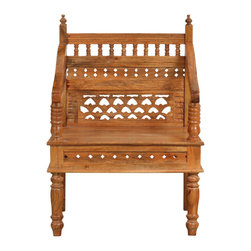 Sierra Living Concepts - Sonora Rustic Solid Wood Traditional Hand Carved Single Sofa - Armchairs And Accent Chairs