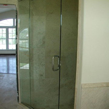 Pivot Door and Fixed Inline Panel
