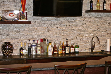 Contemporary home bar in Indianapolis.
