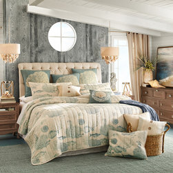 Blue Aquatic Coastal Bedroom - Bedding