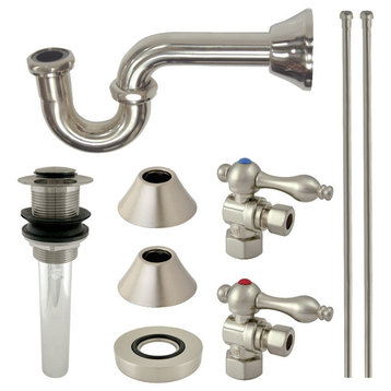 Kingston Brass Plumbing Sink Trim Kitchen With Drain and P Trap, Brushed Nickel