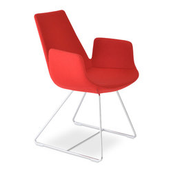EIFFEL ARM WIRE-RED CAMIRA WOOL - Dining Chairs