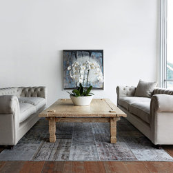Nomad Home - Arnold Chesterfield Linen Sofa - Sofas
