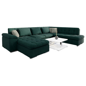 LEONARDO Sectional Sleeper Sofa, Green, Left Corner
