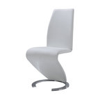 Global Furniture Dining Chair White Pu With Horseshoe Base 25x18x39" White