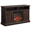 47" TV Stand Console With 18" Fireplace, Espresso