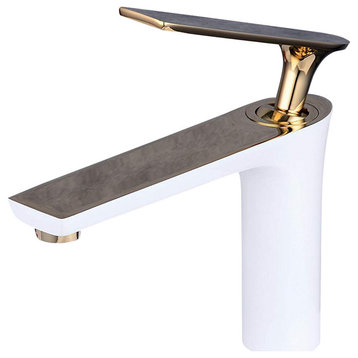 Fontana Genoa White Gold Bathroom Sink Faucet