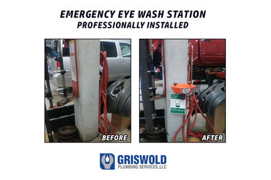 Emergency Eye Wash Station Before & After