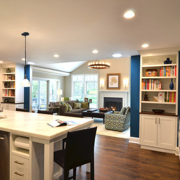 New kitchen with view of new family room