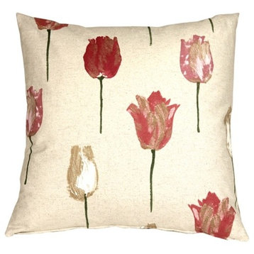 Pillow Decor - Albany Tulips 22 x 22 Throw Pillow