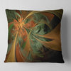 Symmetrical Orange Digital Fractal Flower Floral Throw Pillow, 18"x18"