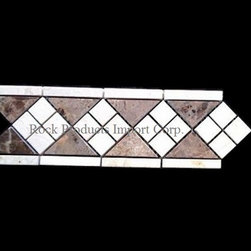 BDP-02 BORDER CREMA MARFIL WITH EMPERADOR DARK POLISHED - Accent Trim And Border Tile