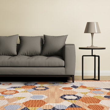 Feizy Fariza Rug in Orange and Ivory