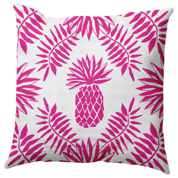 Pineapple Leaves Decorative Throw Pillow, Orchid, 16"x16"