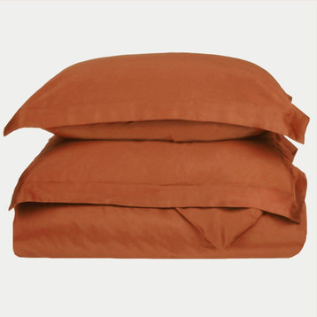 300 Thread Count Duvet Cover and Pillow Sham Set, Pumpkin, King/California King