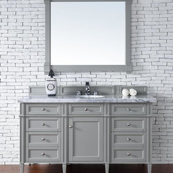 60 inch Single Bathroom Vanity Gray Finish No Top - Bathroom Vanities And Sink Consoles