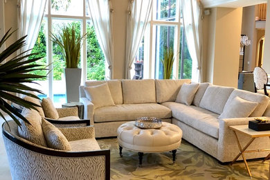 Family room - coastal family room idea in Orlando