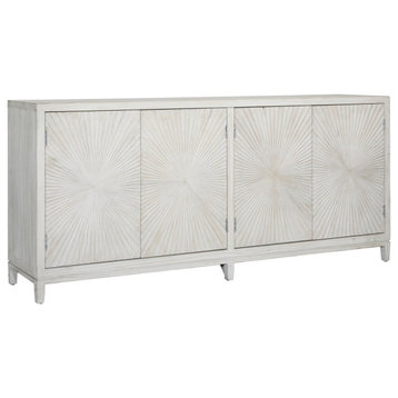79" White Wash Melrose Sideboard Cabinet Media Console