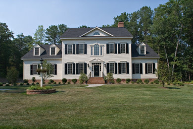 Inspiration for a timeless two-story concrete fiberboard gable roof remodel in Richmond