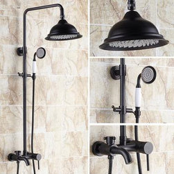 Design Black Bronze Brass Mixer Rainfall Shower Faucet TFB533 - Tub And Shower Faucet Sets