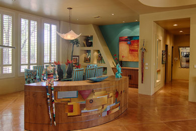 Trendy concrete floor dining room photo in Phoenix