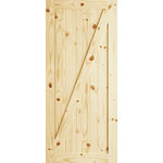 Frameport - Z-Brace Rustic Knotty Pine Barn Door, Unfinished, 36"x84"x1.375", Clear Varnish, - - Actual height: 84"