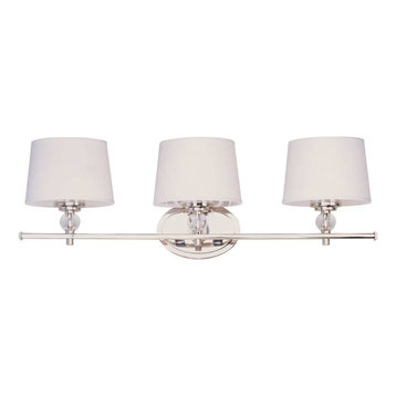 Rondo 3-Light Bath Vanity Sconce, Polished Nickel