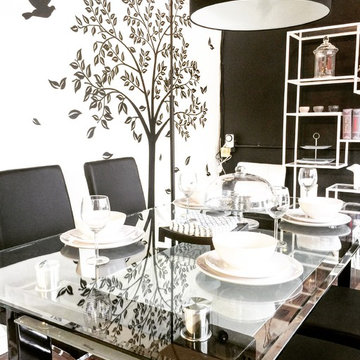 A Simple yet Modern Black and White Dining Space