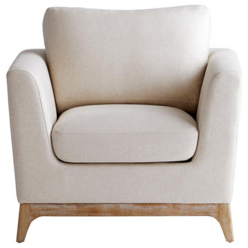 Chicory Chair, White - Cream, Linen, 37"W (11379 MGV2D)