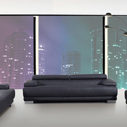 Melody Black Leather Sofa Set - $5644.08 - Living Room Furniture Sets