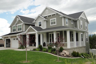 Inspiration for a craftsman gray concrete fiberboard exterior home remodel in Salt Lake City