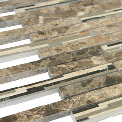 Dark and Light Brown Matte Random Brick Pattern Marble Stone Tiles - Home Accessories & Decor