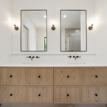 Custom Frameless Kitchen, master Paint and stain combination-skinny shaker