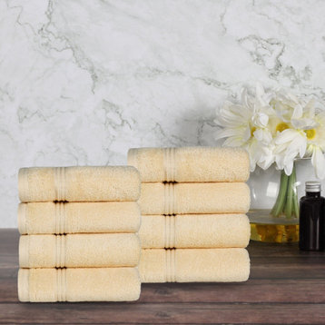 8 Piece Egyptian Cotton Washable Hand Towel, Canary