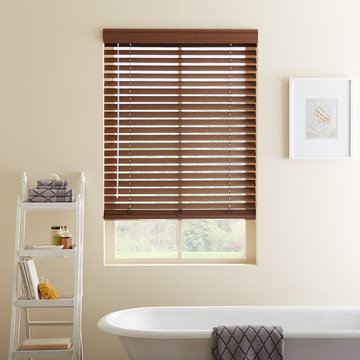 Bathroom Window Coverings - 2" Premium Plus Faux Wood Blinds